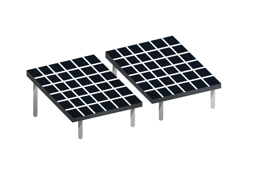 Illustration zweier Photovoltaik-Anlagen