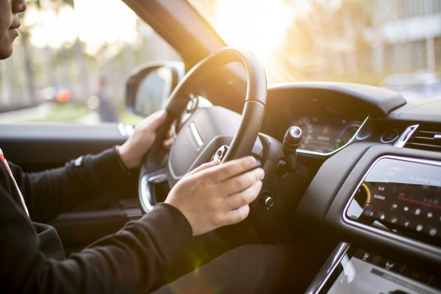 Man at the wheel of the Range Rover Sport Plug-in Hybrid