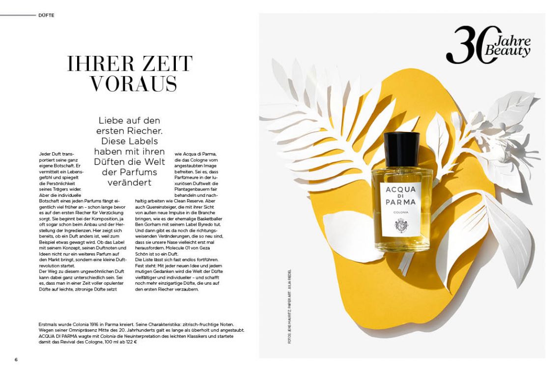 Screenshot of a double page from the LUDWIG BECK beauty magazine spring/summer 2020