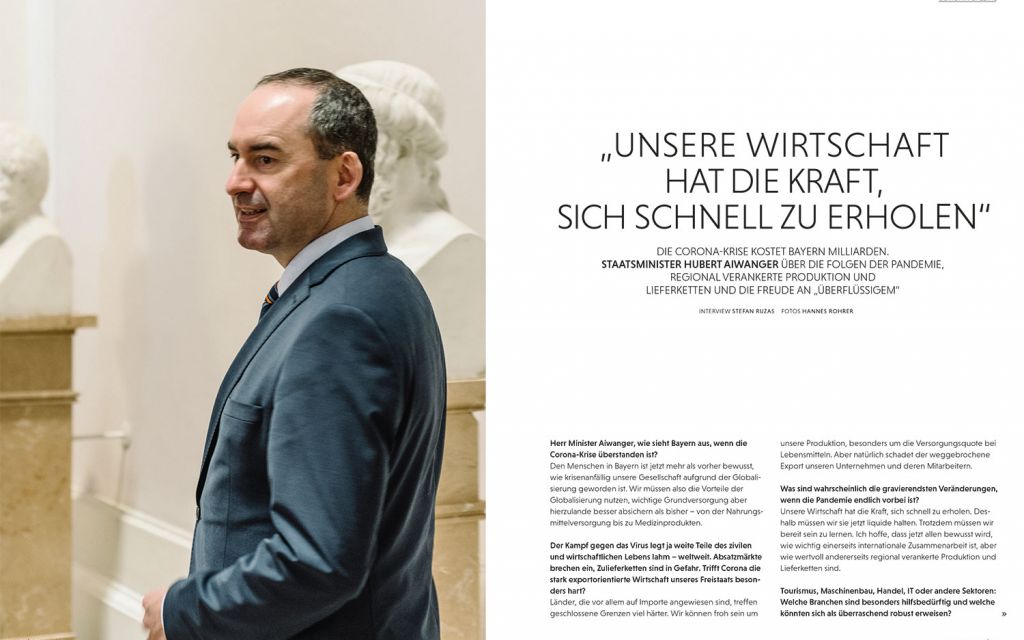 Beispiellayout LfA Magazin 01/2020 Interview Aiwanger