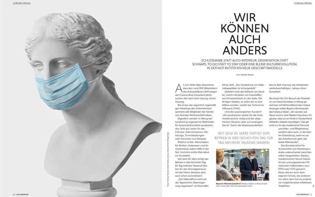 Beispiellayout LfA Magazin 01/2020 Unternehmensportrait