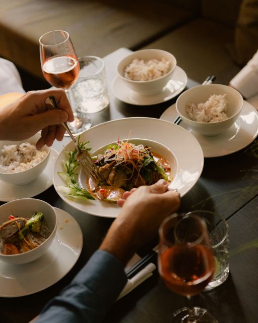 Dinner served in the restaurant