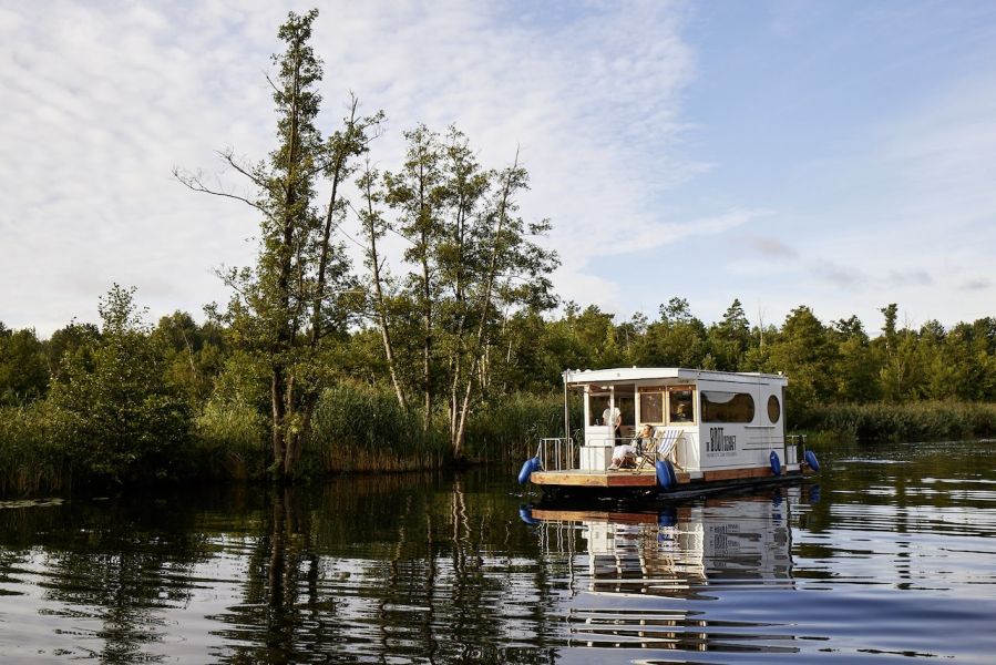Houseboat in the nature park Havel