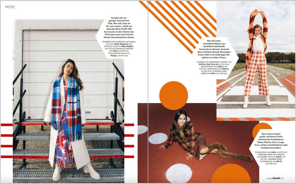 Fashion spread in "freundin" magazine