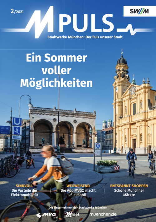 Cover des SWM-Kundenmagazins M-Puls 02/2021